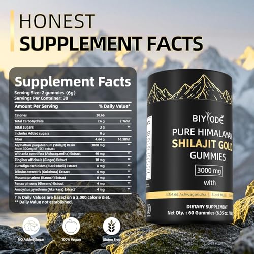 Pure Himalayan Shilajit Gummies Natural Organic